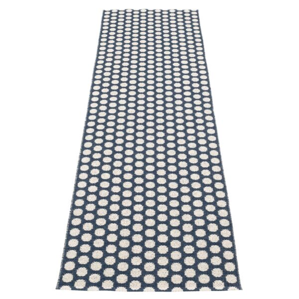 Noa gulvtæppe 70 cm x 250 cm, dark blue/vanilla