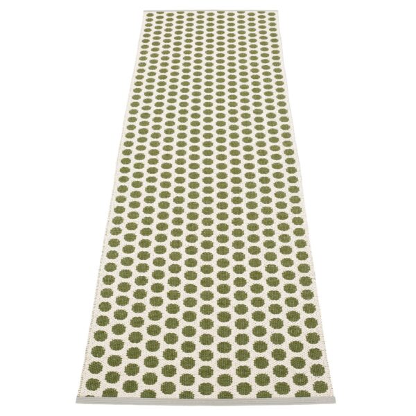 Noa gulvtæppe 70 cm x 250 cm, dark olive/vanilla