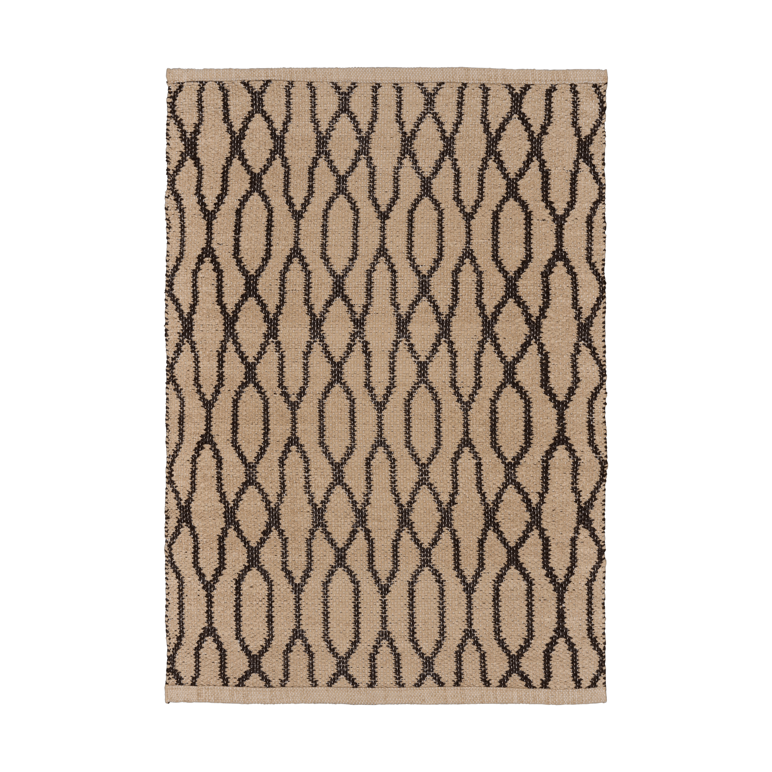 Brunt & Beige Tæppe af Genbrugsplastik B60xL90