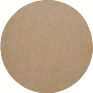 Udendørs gulvtæppe Kave Home Despas Ø150 cm beige 100% polypropylen rundt terrassetæppe
