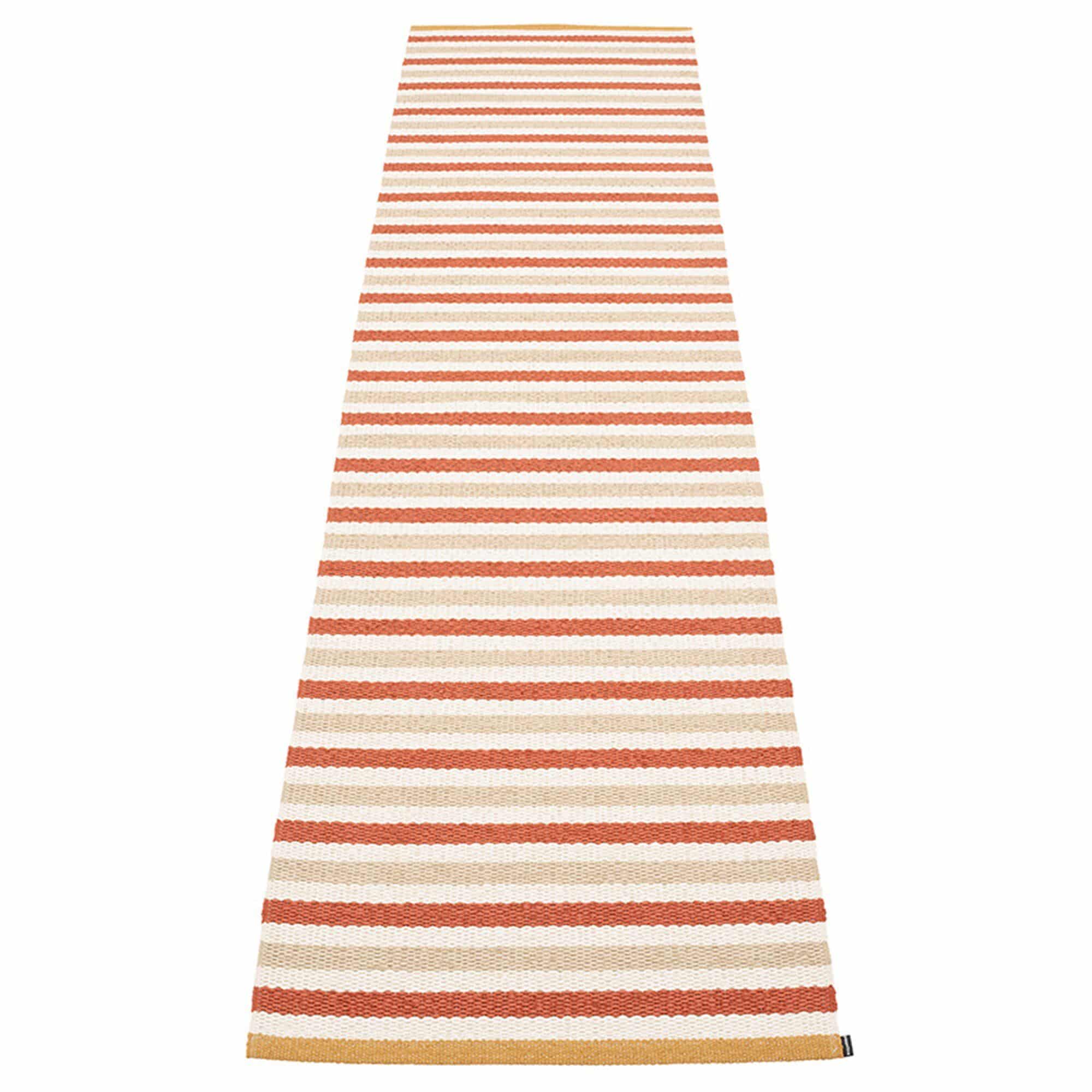 Pappelina Teo gulvtæppe 70 cm x 300 cm, brick/beige/vanilla
