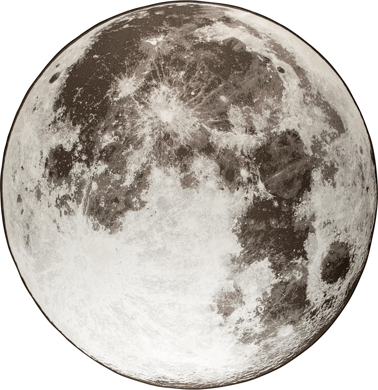 Udendørs tæppe/måtte Zuiver Moon rund Ø280 cm lysgrå Decolan med polyesterbund gulvvarmekompatibel